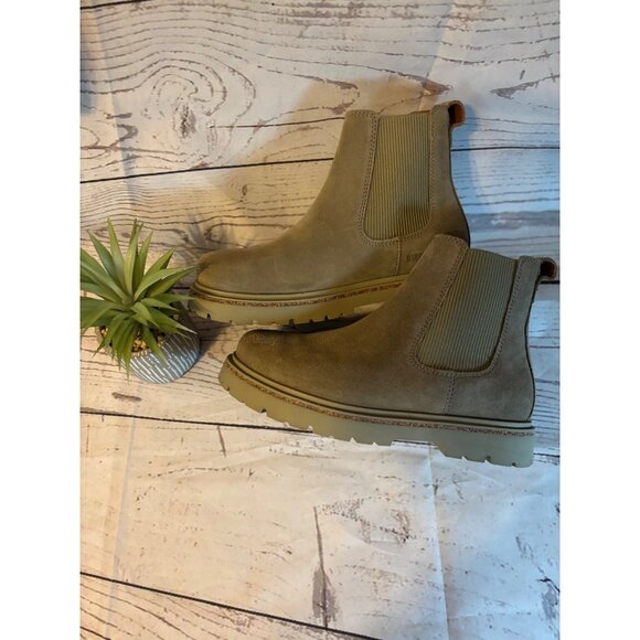 Birkenstock Womens Suede Chelsea Boots Size 37 Highwood Taupe Slip-On Ankle Styl - Picture 12 of 12